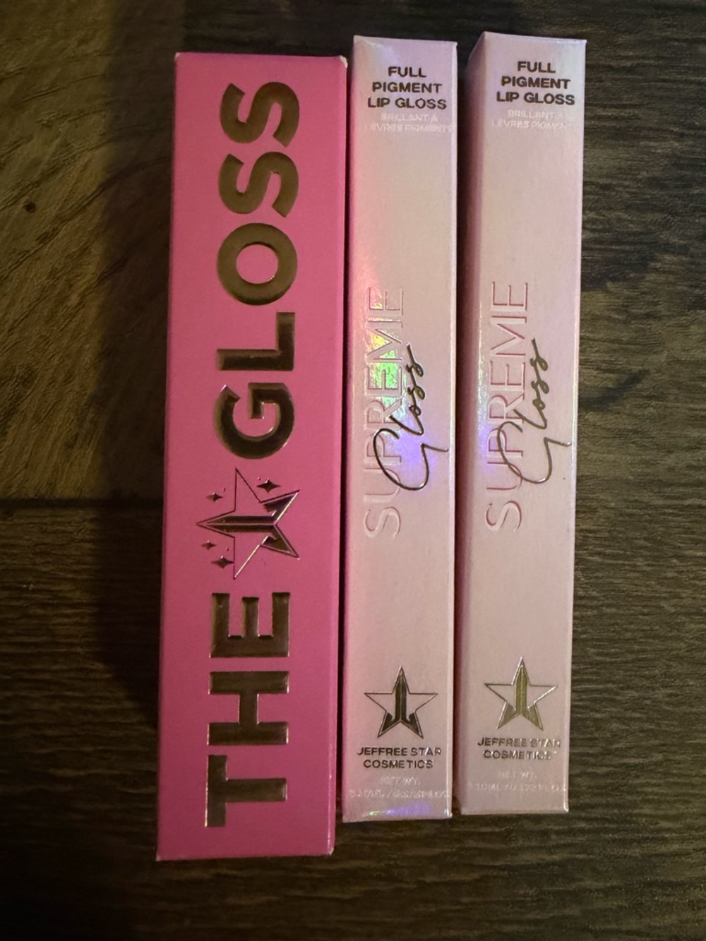 JEFFREE STAR 2 lipsticks (No Apologies & No Shame) 1 Lipgloss (Clear)